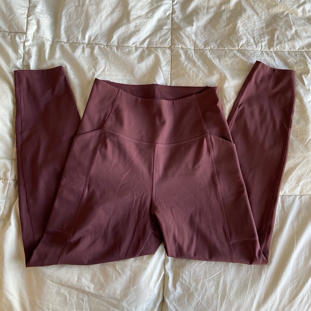 Girlfriend Collective High Waist Compressive Leggings (with pockets), Brown